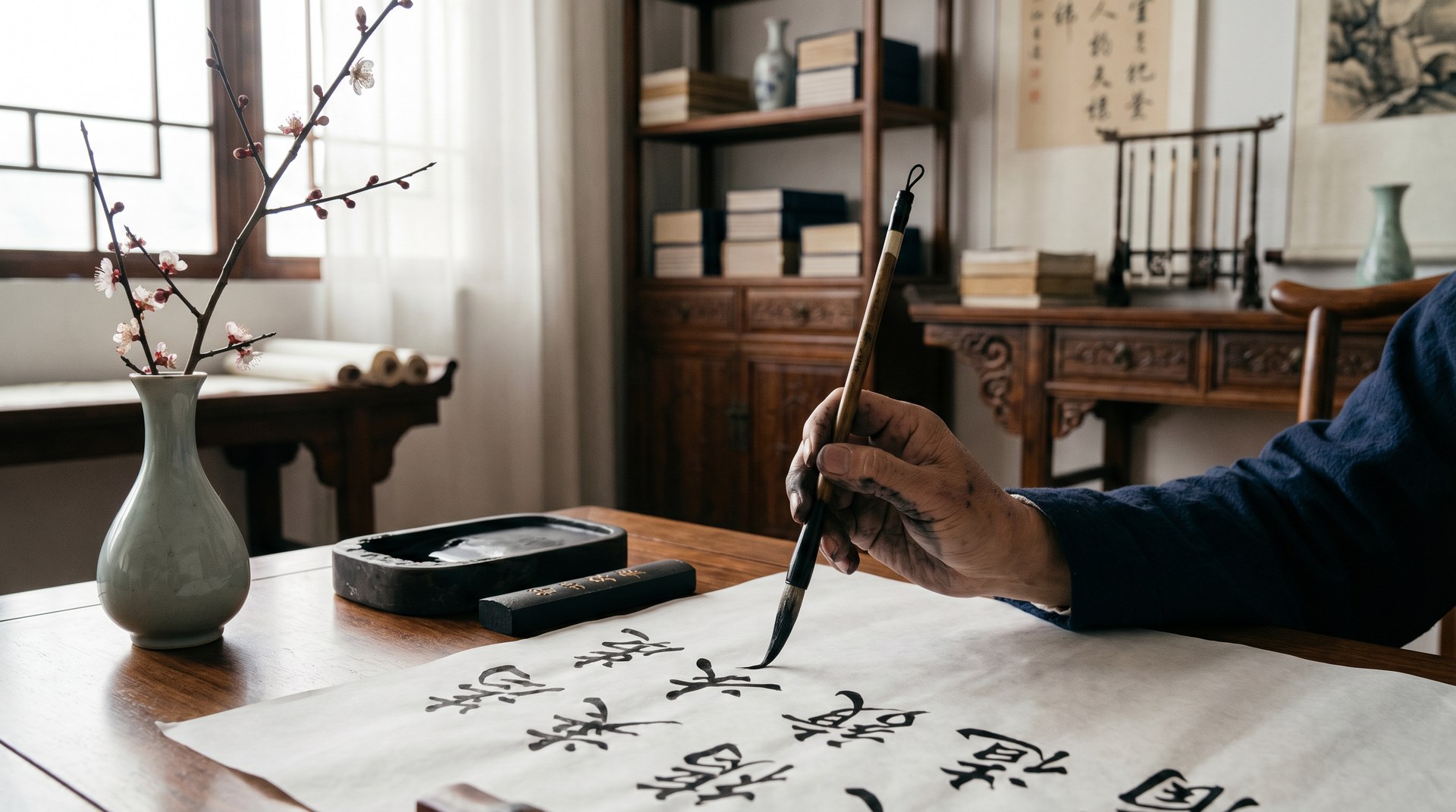 樱花视频-毛笔书法视频教程-国风美学
